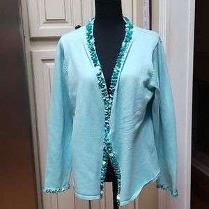 Light Teal Sparkle Accent Sweater